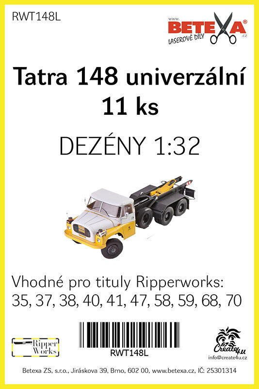 Laserové doplňky - RW Tatra 148 univerzální